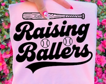 Lever des ballons SVG PNG | Design de chemise baseball pour maman | Maman sportive en téléchargement numérique