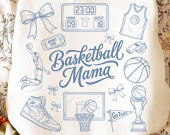 Maman de basket-ball PNG SVG | Conception rétro de maman de basket-ball | Chemise sport pour maman Game Day | Téléchargement numérique