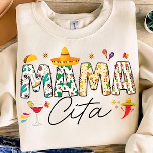 Mama Cita Cinco De Mayo PNG SVG, Diseño divertido Fiesta Sombrero, Camisa de fiesta mexicana, Lindo sombrero mexicano floral, Archivo de sublimación Fiesta