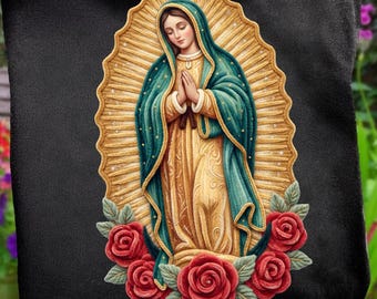 Yarn Our Lady of Guadalupe PNG | Floral Virgin of Mexico Sublimation Design | Best Seller Digital Download