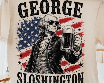 George Sloshington PNG SVG, Funny George Washington Patriotic Design, American Flag 4th of July Shirt Graphic, Retro Independence png
