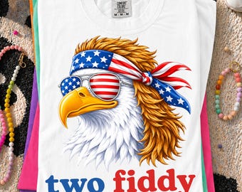 Two Fiddy 250th Anniversary PNG, Patriotic USA Eagle PNG, Funny 1776–2026 America Graphic, Fourth of July Independence Day Shirt Design