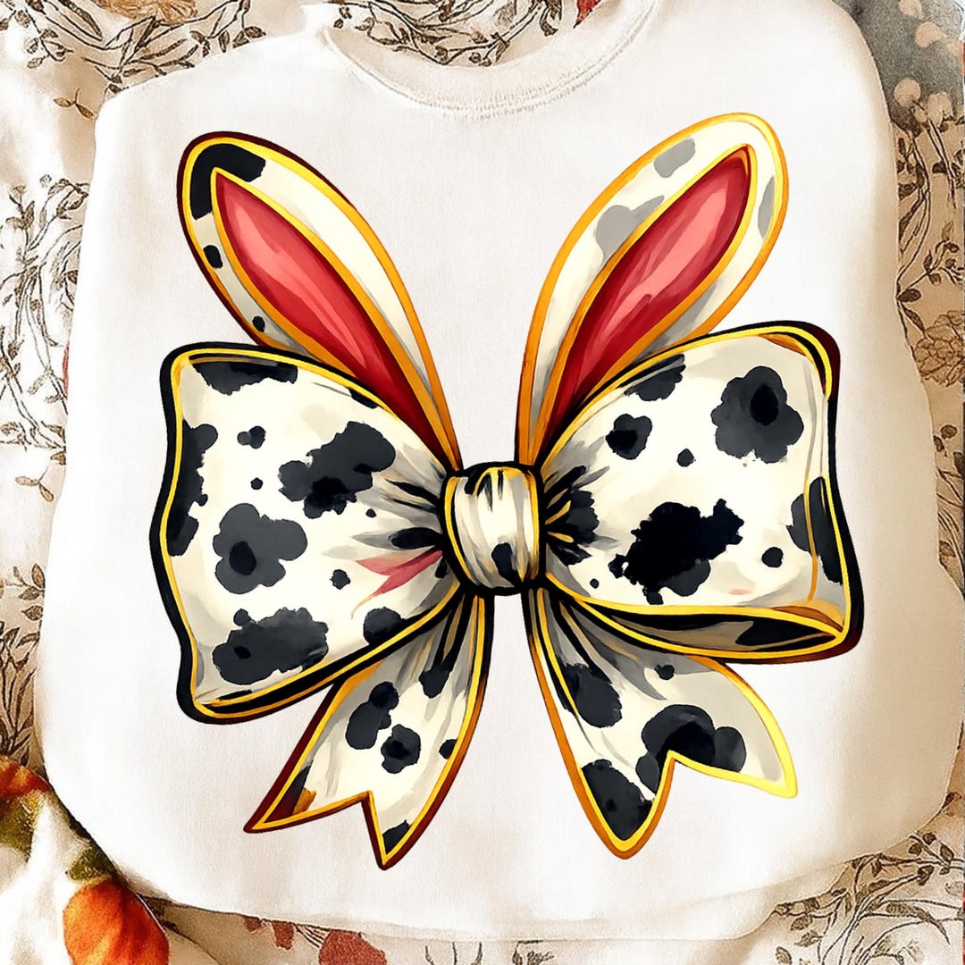 Cowprint Bunny Easter PNG | Colorful Easter Eggs Design | Hand-painted ...