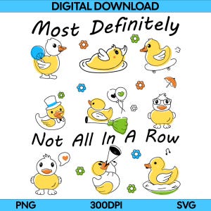 Funny Ducks Not All In a Row PNG SVG | Sarcastic Mental Health Design | Snarky Duck Sublimation | Funny Animal Quote