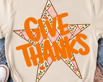 PNG « Merci », PNG « Coquette Thanksgiving », Design d'automne citrouille et étoile, Sublimation pour Thanksgiving d'automne