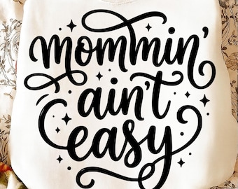 Mommin’ Ain’t Easy PNG SVG | Trendy Christian Mama Design | Preppy Motherhood Collage | Mom Life Sublimation