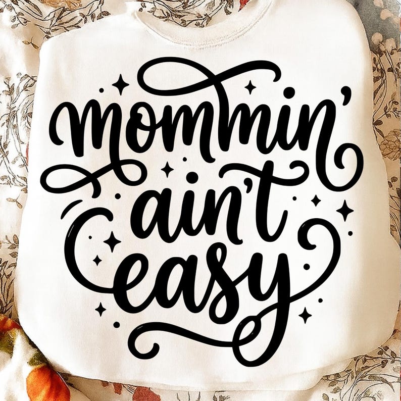 Mommin’ Ain’t Easy PNG SVG | Trendy Christian Mama Design | Preppy ...