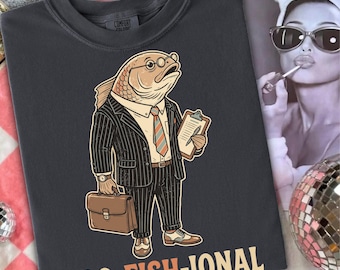 Pro-Fish-Ional PNG, Funny Business Fish Design, Corporate Angler Graphic Tee, Fishing Pun Sublimation Download
