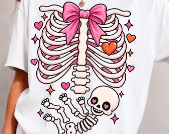 Baby Skeleton Pumpkin PNG | Maternity Halloween Announcement | Pregnancy Reveal Halloween Design