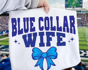 Esposa de cuello azul PNG SVG / Clipart de lazo de coqueta / Diseño de sublimación DTF DTG imprimible