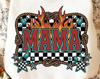 Mamá con llamas en camuflaje PNG, diseño vintage de mamá con camuflaje, gráfico de mamá con camuflaje, archivo PNG de sublimación para el Día de la Madre.
