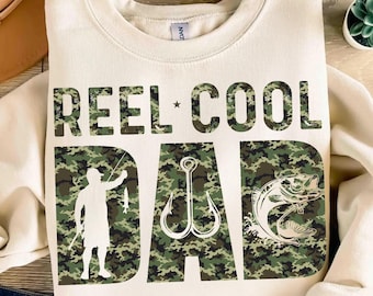 Retro Reel Cool Dad PNG / Wishin' I Was Fishin' PNG / Design maglietta per papà pescatore / Sublimazione per pesca al black bass / Regalo per la festa del papà e di compleanno
