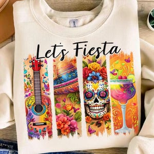 Let&#39;s Fiesta Cinco de Mayo PNG SVG, Mexican Tequila Png, Margarita Tacos Design, Cinco de Mayo Party PNG, Mexican Hat Festival 2025