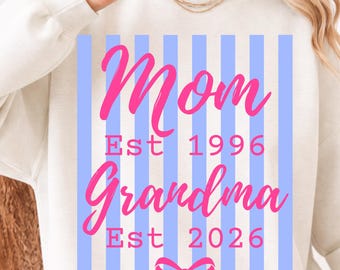PNG SVG personalizado para mamá y abuela, regalo del Día de la Madre para la abuela, regalos para abuelas primerizas, abuela primeriza