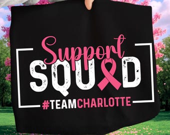 Custom Breast Cancer Awareness PNG SVG Team | Support Squad Breast Cancer Awareness PNG | Pink Ribbon Awareness Png