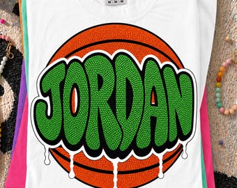 PNG di pallacanestro graffiti personalizzata / Design di pallacanestro con nome personalizzato / Maglietta da pallacanestro graffiti / Grafica sportiva a sublimazione