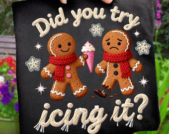 Hilo sintético: Prueba a glasearlo (PNG navideño divertido) / Humor de pan de jengibre (PNG) / Diseño navideño para entrenadores personales y atletas / Navidad para fisioterapeutas