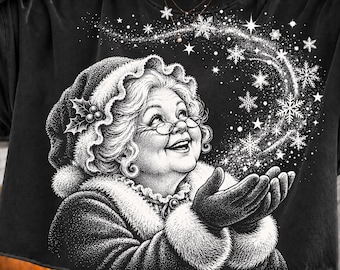 Illustration vintage de Mère Noël avec un guépard (PNG/SVG), clipart de Noël rétro, chapeau de Père Noël léopard et lunettes, design de Noël tendance