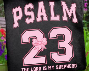 Psaume 23 PNG | Le Seigneur est mon berger PNG | Sublimation de versets bibliques | Maillot chrétien de football PNG | Foi Jésus culte téléchargement numérique