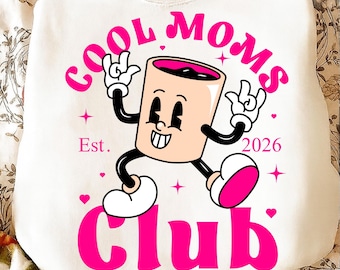 Club de Mamás Geniales SVG PNG, Personalizado con el Año de Nacimiento de los Niños Diseño, Regalo Moderno para el Día de la Madre