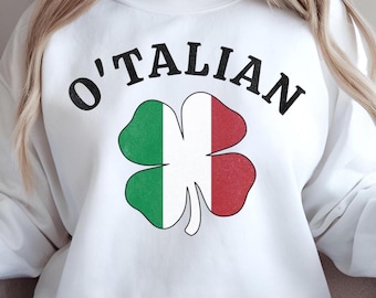 O'Talian Italian Irish Shamrock PNG | O'Talian Shirt | St. Patrick's Day PNG | Luck of the Irish | Shamrock PNG | Italy Flag Colors