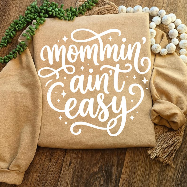 Mommin’ Ain’t Easy PNG SVG | Trendy Christian Mama Design | Preppy ...