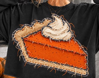 Tarte à la citrouille déchirée pour Thanksgiving (PNG), Dinde de Thanksgiving amusante (PNG), Ambiance automnale (PNG), Saison des citrouilles, Modèle de t-shirt pour Thanksgiving