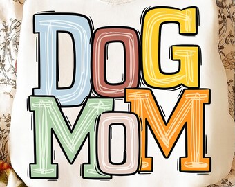 Dog Mama PNG Retro Dog Mom Design Mothers Day Gift For Dog Lover Mama Shirt
