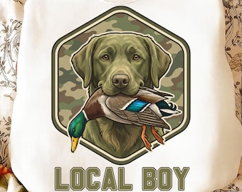 Local Boy Hunting Dog PNG | Camo Labrador Retriever Outdoor Design | Southern Country Boy Digital Download