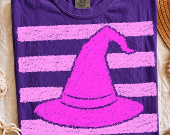 Breast Cancer Awareness Witch Hat PNG SVG | Pink Ribbon Halloween Design | Breast Cancer Survivor Gift | October Awareness Tee
