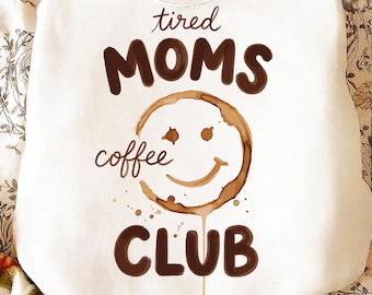 PNG del Club de Lectura de Mamás Cansadas, Diseño Retro para Lectores de Café, Gráfico Divertido y Moderno para Mamás