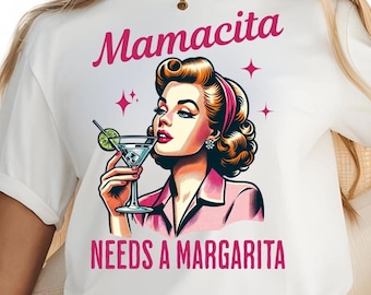 Mamacita braucht eine Margarita Lustiger Tequila PNG, Tequila Liebhaber PNG, Margarita Liebhaber Geschenk, Tequila Trinken SVG, Lustige Mamacita Tequila Png