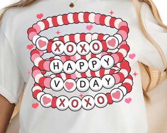 Pulsera de la Amistad Feliz Día de San Valentín PNG - XOXO Valentine PNG, Diseño de Camiseta Sublimada Descarga Digital