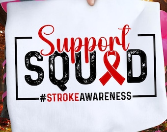 Beroerte png SVG-bewustzijnsteam | Support Squad Stroke PNG-svg | Red Ribbon Awareness, png | Ondersteuning bij beroerte en transplantatie, png