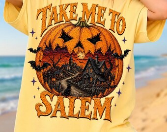 Take Me To Salem PNG, Witchy Halloween Shirt Design, Crystal Ball Witch Sweatshirt, Spooky Salem Graphic, Halloween Witch Lover