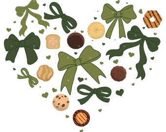 Scout Cookie Season Bow Coquette PNG | Scout Mom Cookie Pn | Scout Cookie Coquette PNG | Cookie Dealer Design