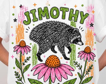 Jimothy PNG, Trendy Raccoon Meme Shirt, Viral Animal Meme Graphic, Seattle Short Spine Raccoon, Cute Trash Panda Digital Download