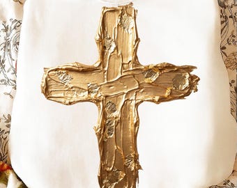 Oil Brushstroke Cross PNG | Messy Paint Christian Design | Hand-Painted Style Faith Graphic | Faux Glitter Jesus Art |