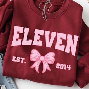 Coquette Bow 11th Birthday PNG | Eleven University Girls Birthday Party PNG | Eleventh Year Old Bday Gift | Year Est. Digital Download