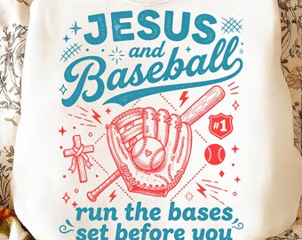 Jésus et le baseball PNG SVG | Conception chrétienne de chemise de maman de base-ball | Graphique Preppy Faith Game Day | Téléchargement numérique