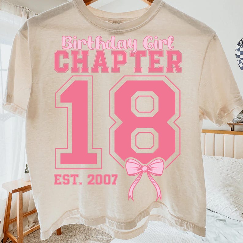 18th Birthday Girl PNG SVG, Pink Bow Chapter 18 Design, Cute Coquette ...