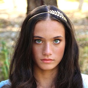 Athena Headband, Greek Goddess Headband, Bridal Hair Accessories, Bridesmaid Headband, Gold Leaf Headband, Crown, Laurel Wreath,