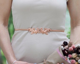 Preorder *  Cordillia Belt Bridal Baroque Filigree Engraving Rose Gold Waist Belt Grecian Style Belt Bridal Accessories Wedding Boho Bride