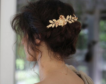 Preorder* Flora Medium Blooming Wreath, Fairy Accessory, Princess, Bridal Hair Wedding Gold Leaf Headpiece Greek Goddess Headband Roman