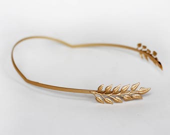 Kortingsversie - Olive Leaf Godin Hoofdband, Bladeren Hoofdband, Bruidshaaraccessoires, Griekse Kroon, Bladkrans, Boho Lauwerkrans