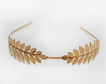 Preorder* Athena Double Leaves Headband, Goddess Laurel Wreath, Greek Crown, Bridal Headpiece, Bridesmaid Gold Tiara Bridal Hair Accessories