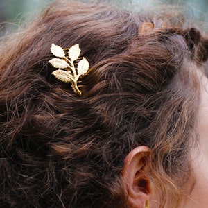 Preorder Five Stems Comb Gold Leaf Romantic Hair Jewelry Bridal Hair Accessory Bridesmaid Accessories Gift for Girlfriend Rustic Woodland image 1