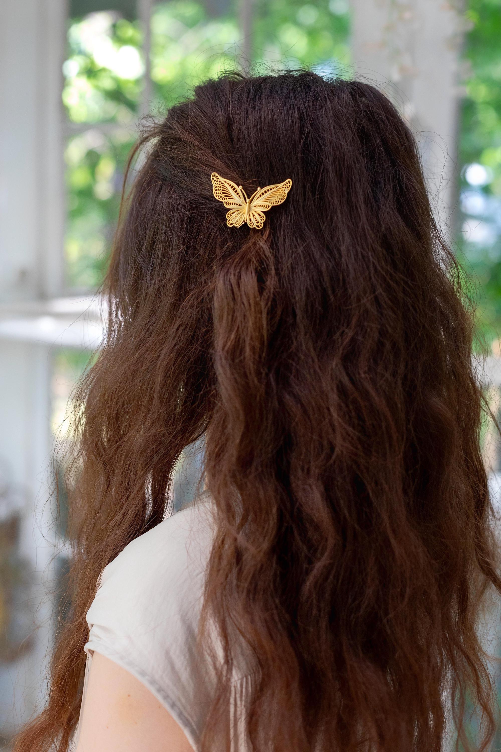 Emily Dawn Long brown butterfly hair pin Emily Dawn Long, the Intuitive Trendsetter - The New York Times main image 2