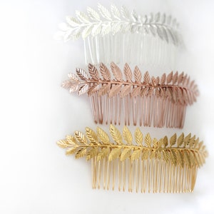 Preorder Double Athena Bridal Hair Comb Boho Grecian Leaves, Gold Plated, Bridal Hair Accessoried, Wedding Comb, Goddess Hair Accessories image 4