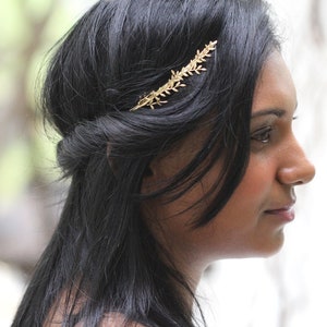 Wild Branches Twigs Goddess Crown Gold Greek Headpiece Bridal Hair Accessories, Wedding Tiara, Roman Crown, Silver Ancient Leaf Headband image 1